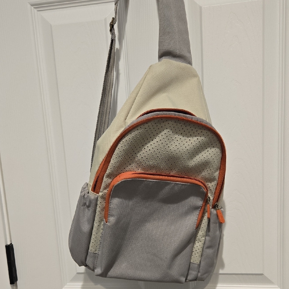 Stylish Gray and Cream Sling Bag